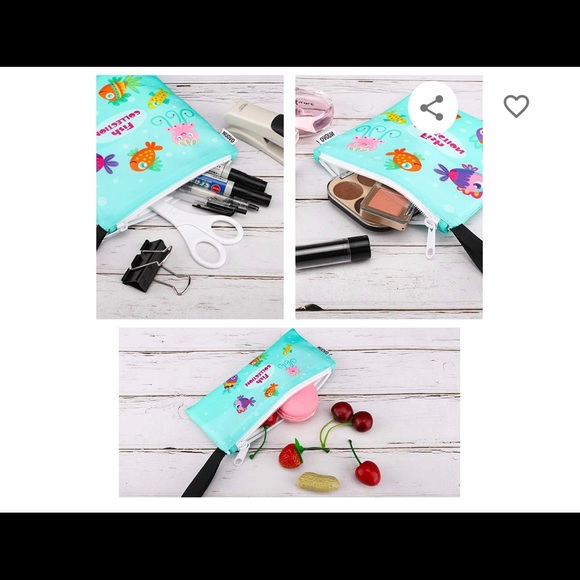 Nuovoware Sandwich/Snack Zipper Bags  [3 Pk] Resuable, Washable, Cartoon Fish - Picture 3 of 11